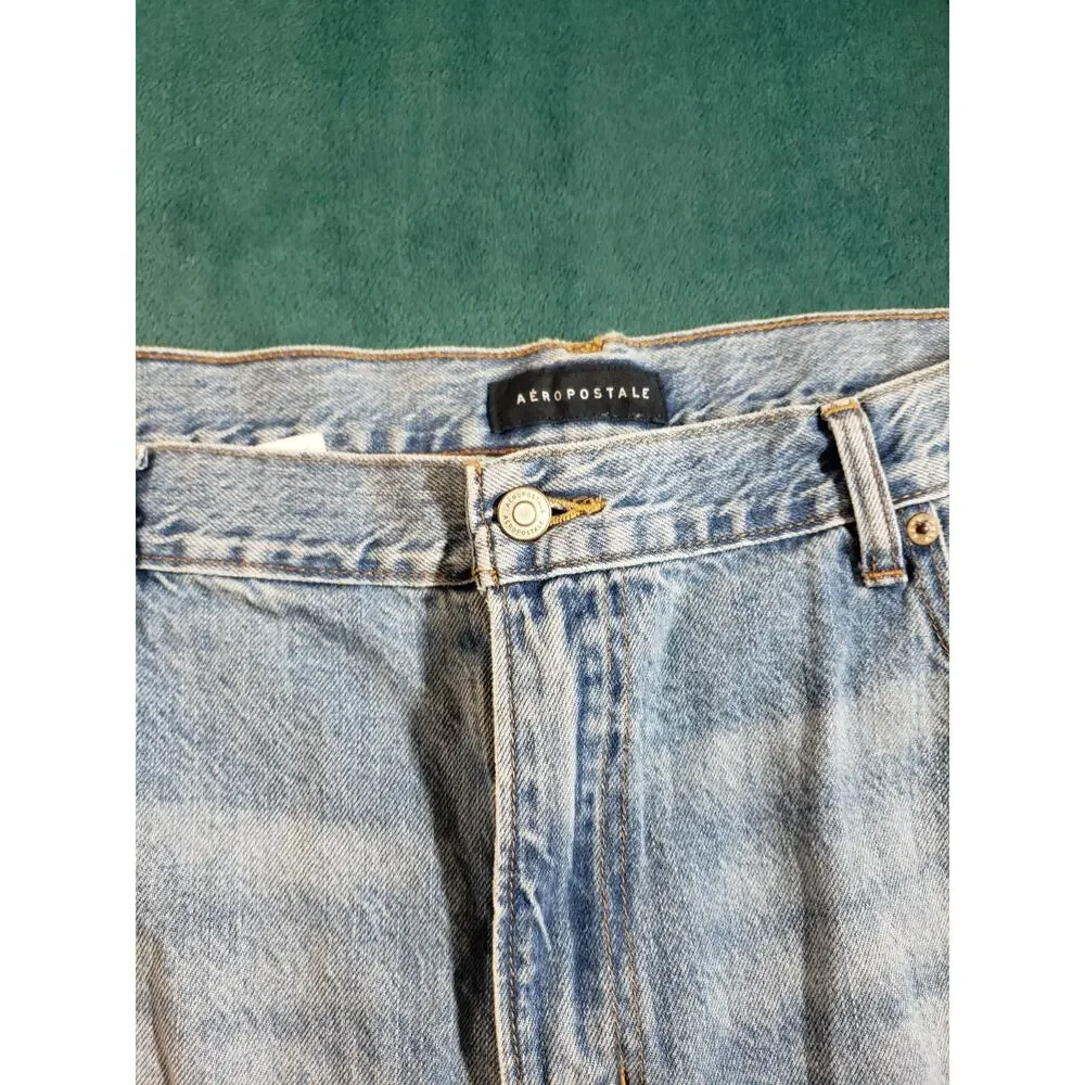 Aeropostale Jeans Size 40x32 Mens Blue Pants Stretch Mid Rise Relaxed Straight